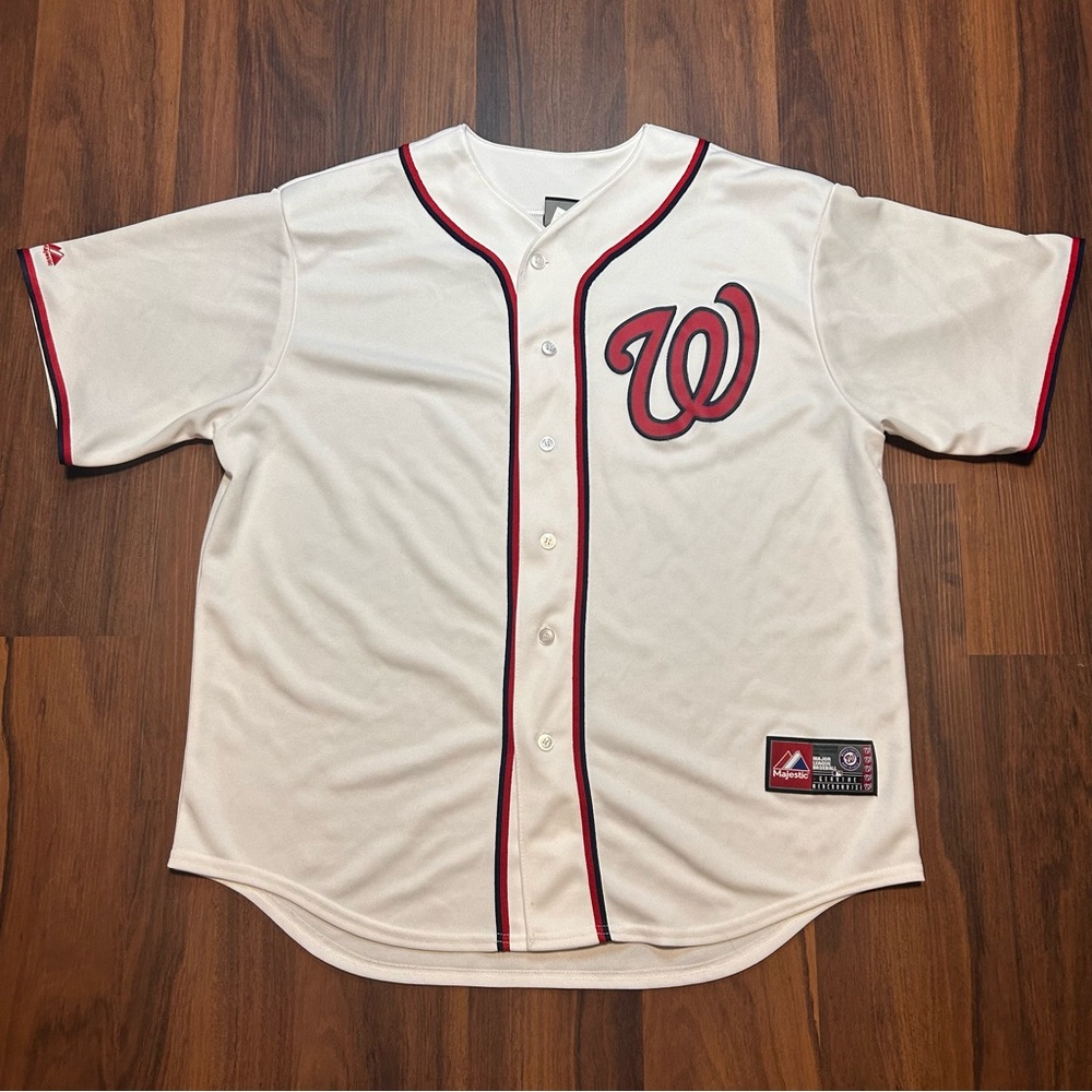 Majestic Washington nationals Jersey with Red Details